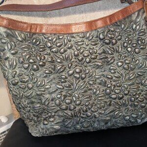 Anabaglish leather quilted bag green/tan